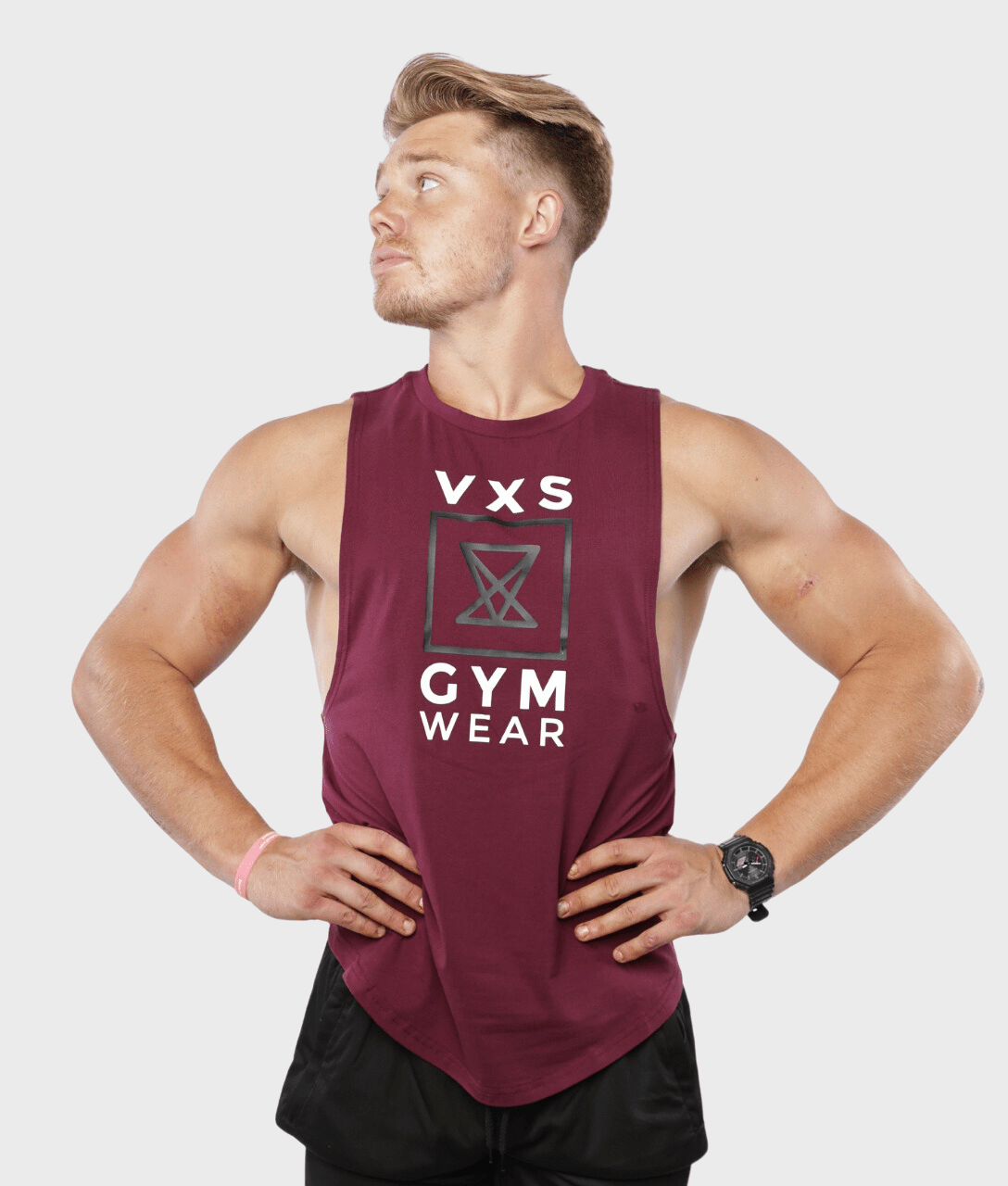 LOGO Sleeveless [Burgundy] - VXS GYM WEAR