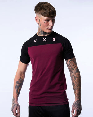 Aces T-Shirt [Black/Burgundy] - VXS GYM WEAR