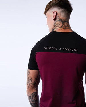 Aces T-Shirt [Black/Burgundy] - VXS GYM WEAR