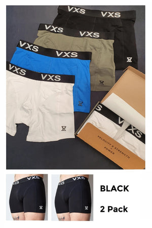 Bamboo Boxers 2 Pack [Black/Black] - VXS GYM WEAR