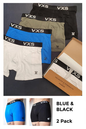 Bamboo Boxers 2 Pack [Blue/Black] - VXS GYM WEAR