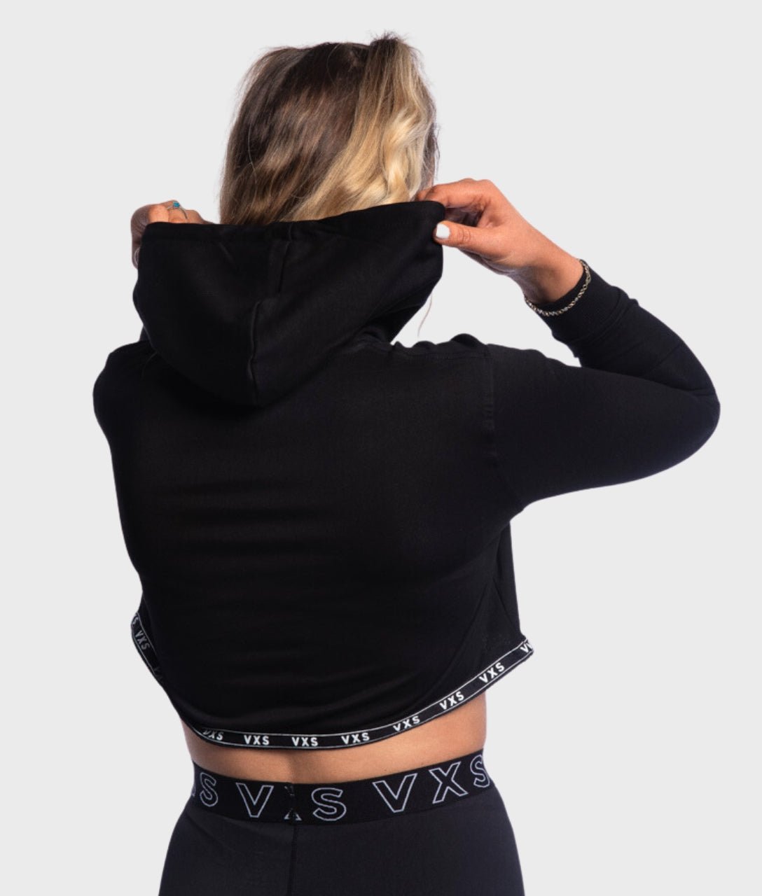 Crop Hoodie [Black] - VXS GYM WEAR