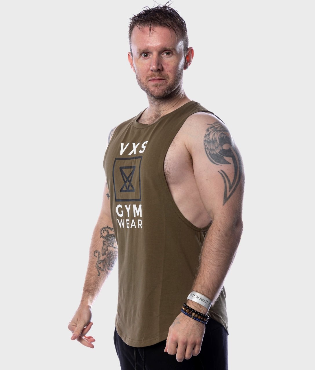 LOGO Sleeveless [Olive] - VXS GYM WEAR