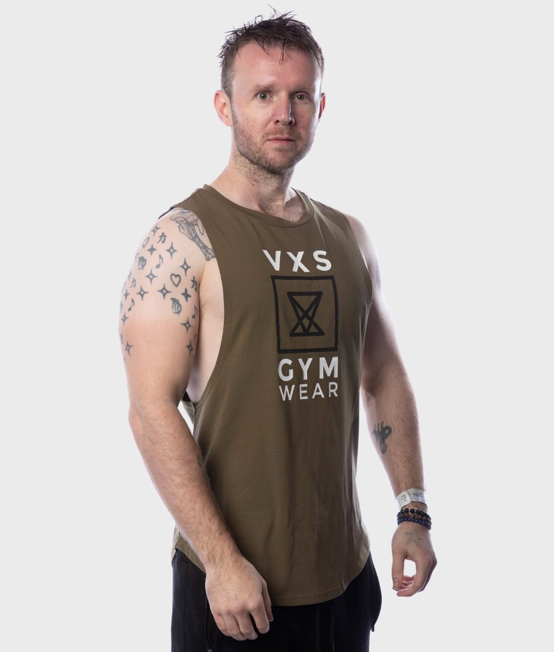 LOGO Sleeveless [Olive] - VXS GYM WEAR