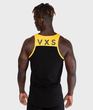 Quart Stringer Vest [Black/Yellow] - VXS GYM WEAR